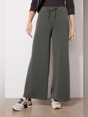 SPANX AirEssentials Wide Leg Olive Green Ultra Soft Lounge Travel Pants 1x